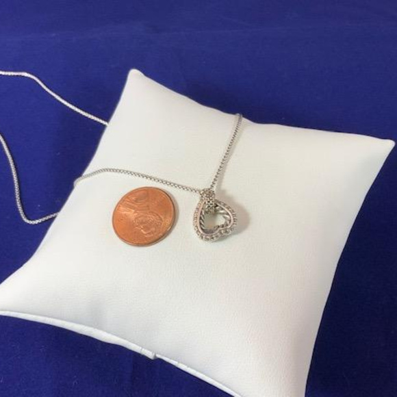 David Yurman 925 Diamond Cable Heart Necklace - Picture 7 of 7